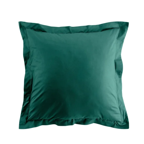 Taie d'oreiller vp 63 x 63 cm uni bio 57 fils gots biolina  +p. bourdon Emeraude