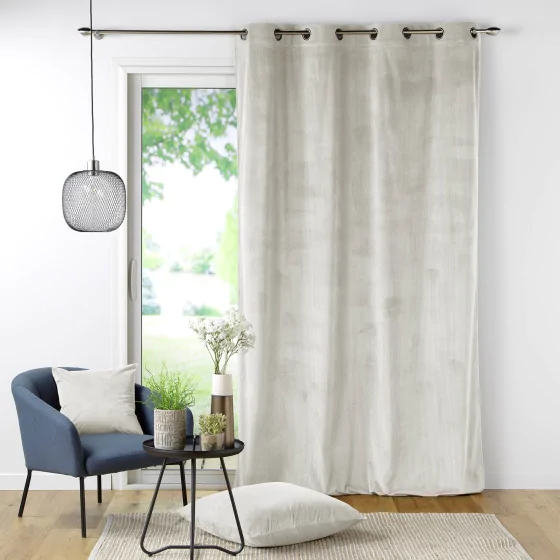 Rideau tamisant à oeillets 140 x 260 cm velours côtelé Casual Naturel