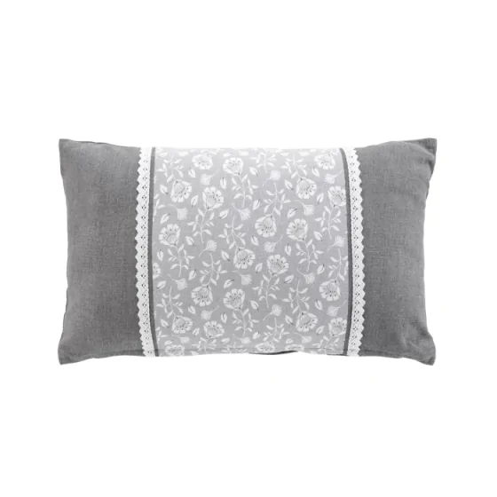 Coussin dehous. compr. 30 x 50 cm coton/polyester imp.+dentelle flavie des place Sans
