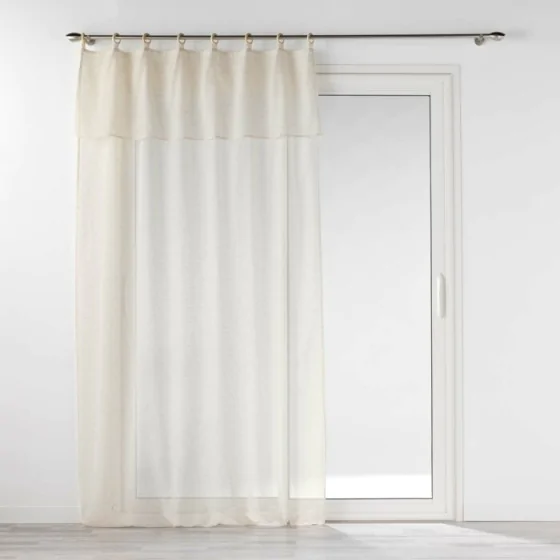 Panneau a oeillets bois+volant 140 x 240 cm effet lin tisse norine Sans