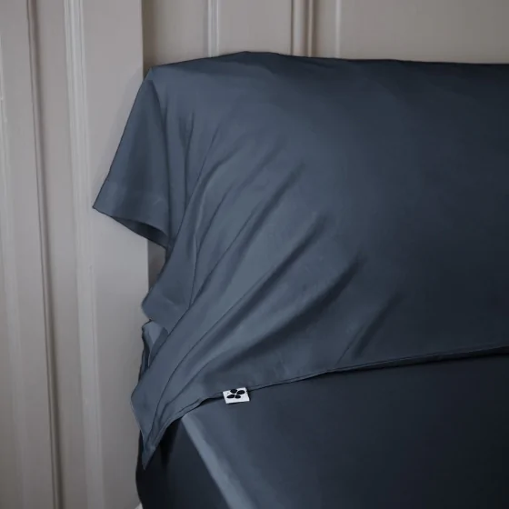 Taie de traversin 85 x 185 cm satin de bambou bambou Salomé Bleu