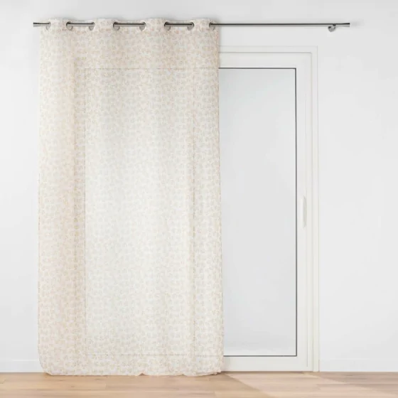 Voilage a oeillets 140 x 240 cm voile sablé imprimé Maddy Ocre