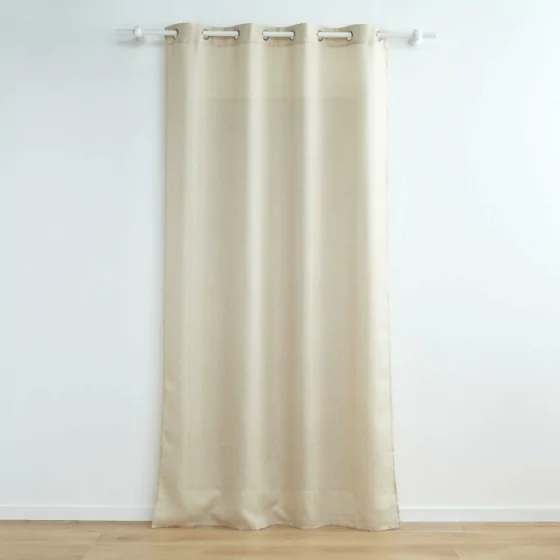 Rideau a oeillets 140 x 280 cm polyester uni+fils metallises zeline Naturel