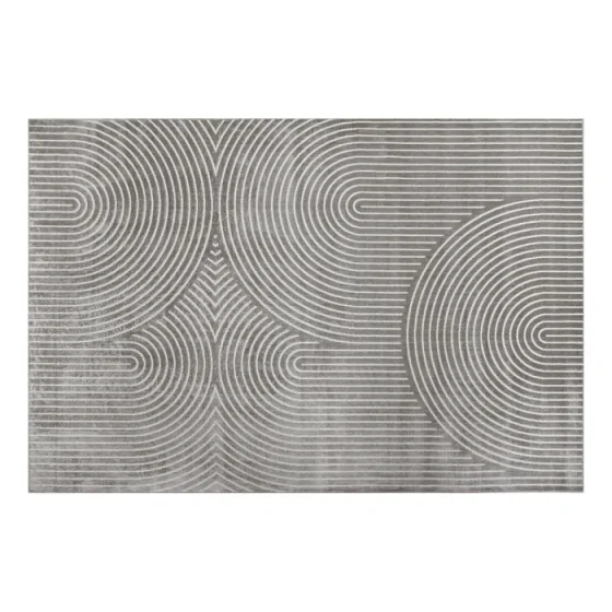 Tapis rectangle 140 x 200 cm viscose relief Géode - Gris