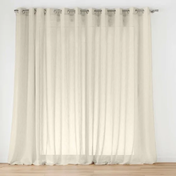 Voilage à œillets pour baie vitrée 400 x 240 cm voile tissé  Carlin