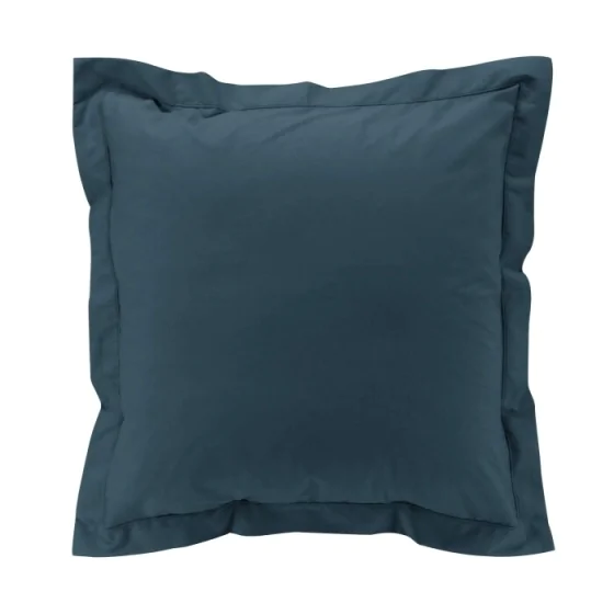 Taie d'oreiller vp 63 x 63 cm percale uni 78 fils percaline  +p bourdon Bleu Nuit