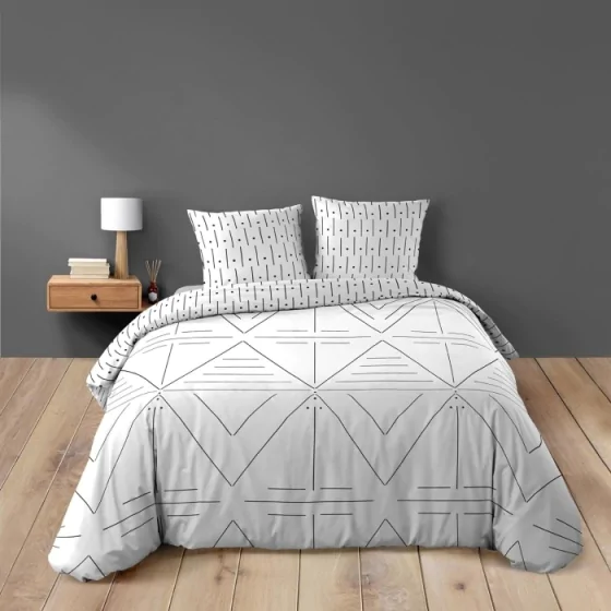 Housse de couette 260 x 240 cm coton 42 fils + 2 taies Etna