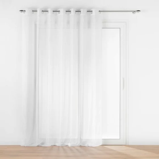 Voilage grande fenêtre 240 x 240 cm voile sable Lissea Blanc