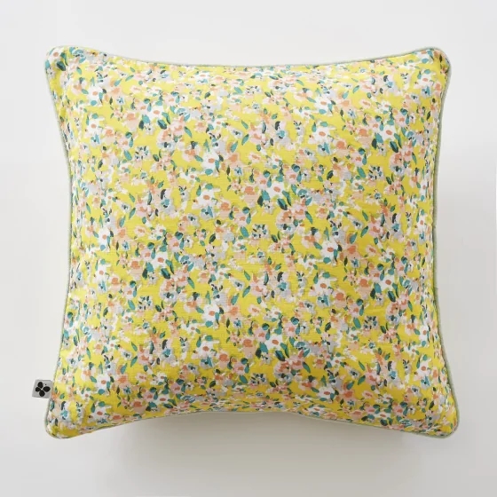 coussin déhoussable avec passepoil 45 x 45 cm gaze de coton imprimée manon