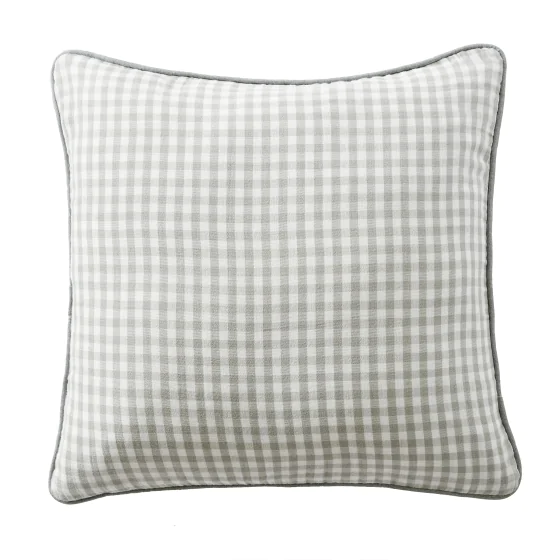 coussin déhoussable avec passepoil 45 x 45 cm gaze de coton tissée teinte vickie eucalyptus