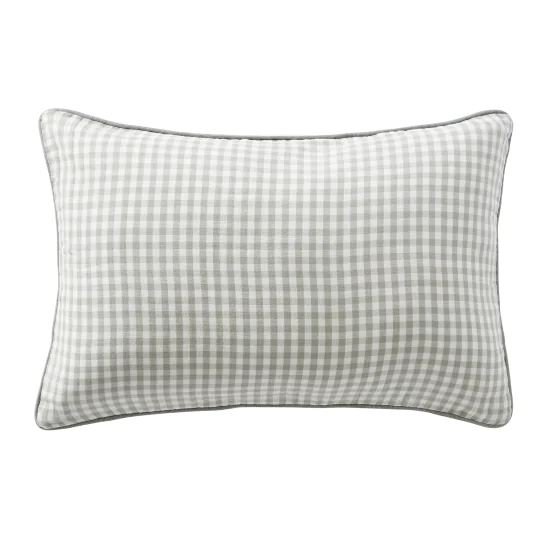 coussin déhoussable avec passepoil 40 x 60 cm gaze de coton tissée teinte vickie eucalyptus