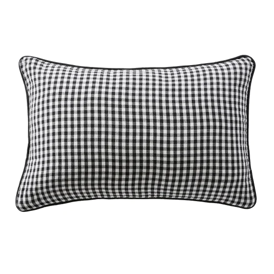 coussin déhoussable avec passepoil 40 x 60 cm gaze de coton tissée teinte vickie truffe