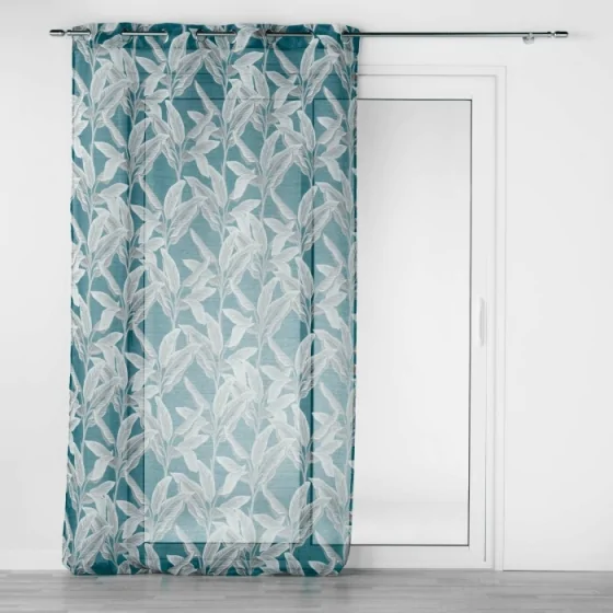 Voilage a oeillets 140 x 240 cm voile sable imprimé  Isibelle Bleu
