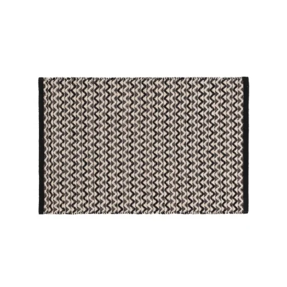 Tapis rectangle 60 x 90 cm coton/polyes fantaisie+fil met chasca Noir