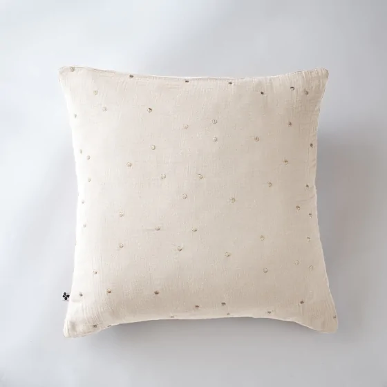 Taie d'oreiller gaze de coton 60 x 60 cm gaïa chic pampa Naturel