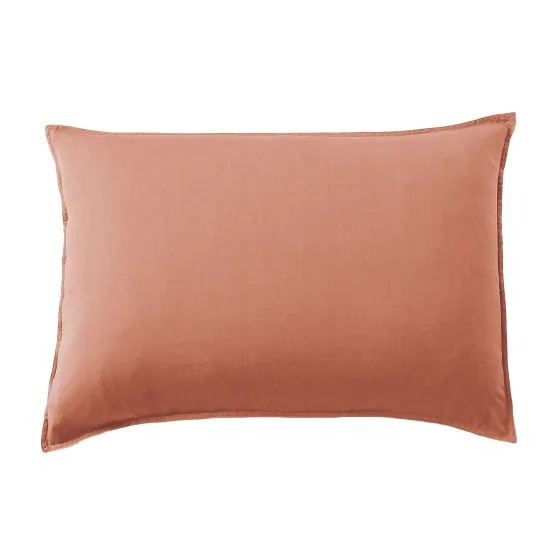 Taie d'Oreiller 50 x 70 cm en Lyocell Uni Lysandre Terracotta