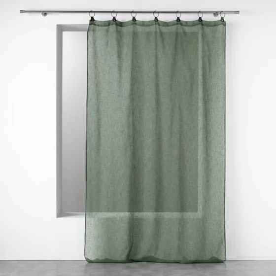 Voilage a anneaux 140 x 240 cm voile tissé Linka Kaki