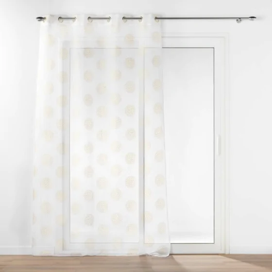 Voilage a oeillets 140 x 240 cm voile sablé  imprimé metallisé Sixtine Or