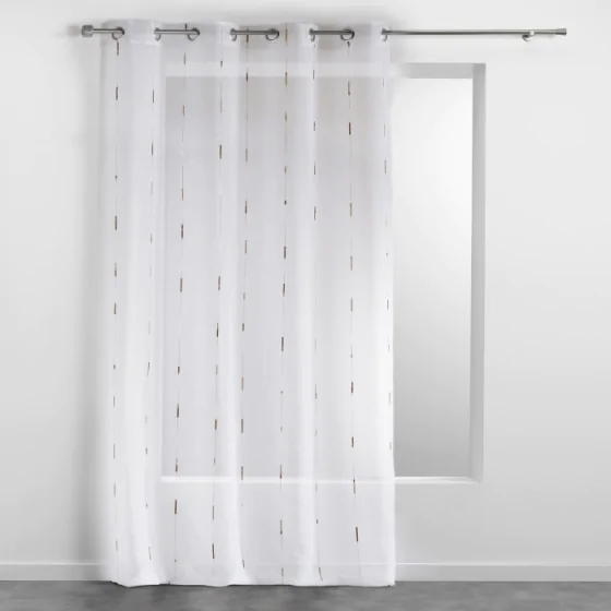 Panneau a oeillets 140 x 280 cm voile sable fils chenille chenilla Naturel