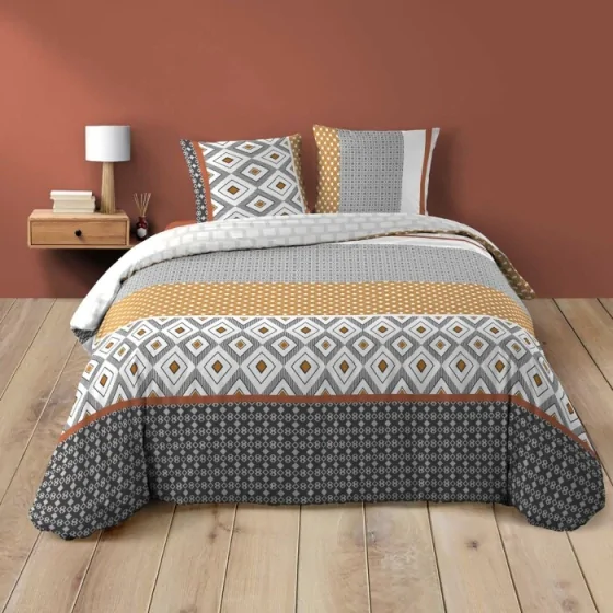 Housse de couette 240 x 220 cm coton 42 fils + 2 taies Arsene