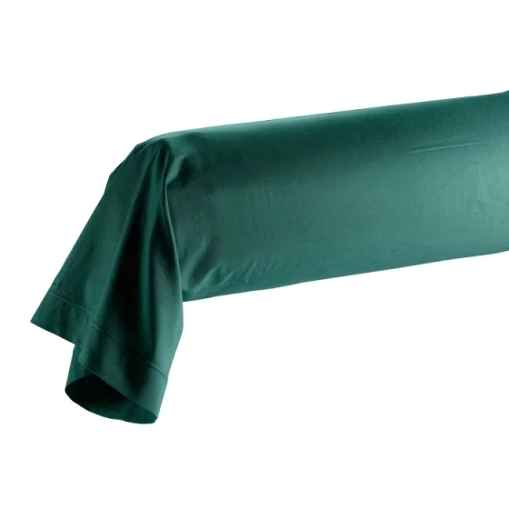 Taie de traversin 85 x 185 cm uni bio 57 fils gots biolina  +p. bourdon Emeraude