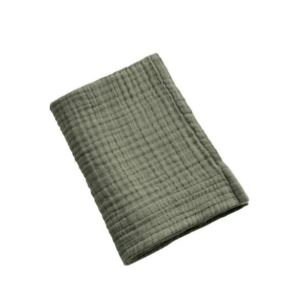 Serviette Invité Gaïa 30 x 50 cm – Gaze de Coton Unie Romarin