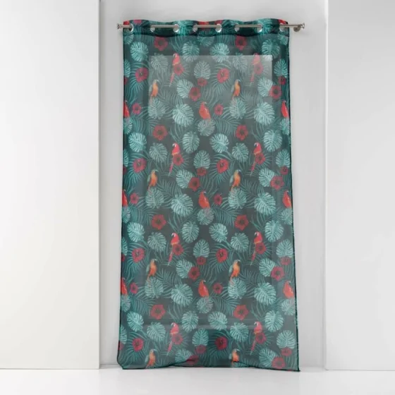 Voilage a oeillets 140 x 240 cm voile sablé Caracas Bleu
