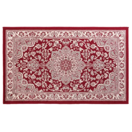Tapis rectangle 68 x 110 cm viscose tissee cherine Rouge