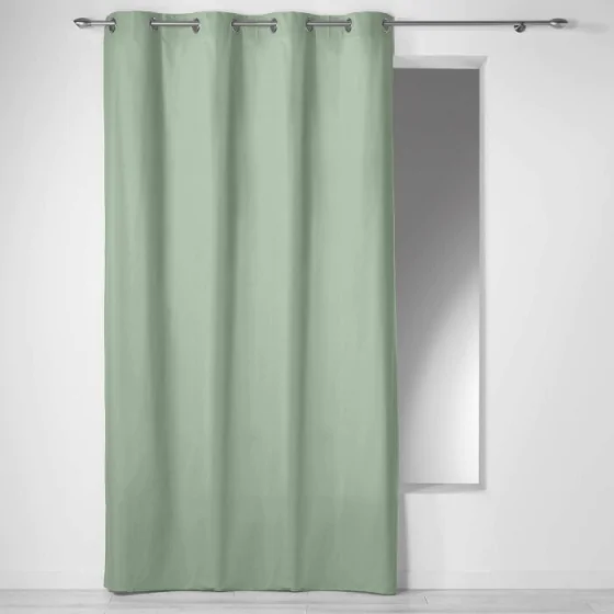 Rideau a oeillets 140 x 240 cm coton uni panama Sauge