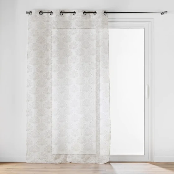 Voilage a oeillets 140 x 240 cm voile sablé imprimé metallisé Majestia