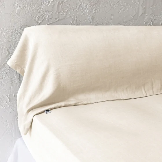Taie de Traversin 43 x 185 cm - Lyocell Uni Lysandre Pampa - 147 g/m²
