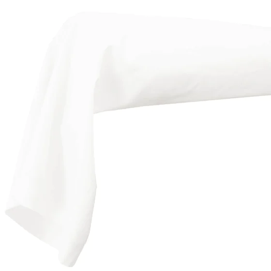 Taie de traversin 85 x 185 cm uni 57 fils lina  + point bourdon Blanche