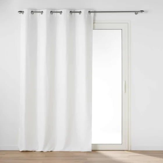 Rideau a oeillets 135 x 240 cm occultant chambray uni chinea Blanc