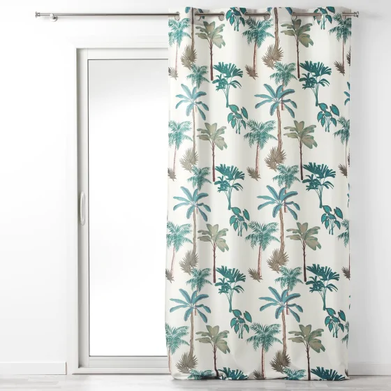 rideau tamisant 140 x 260 cm polyester imprime banany