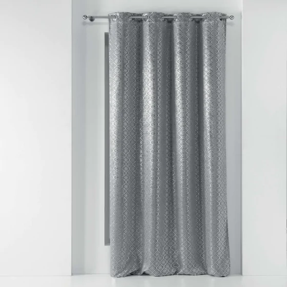 Rideau a oeillets 135 x 240 cm occultant Genesis Gris/argent