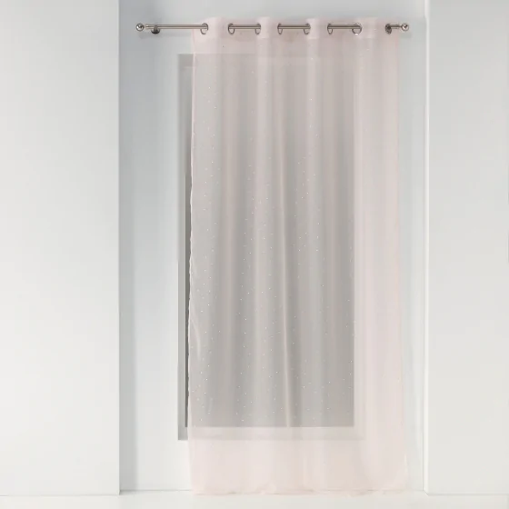 Lot de 2 Voilages 140 x 240 cm pois métallisés  Orion Rose