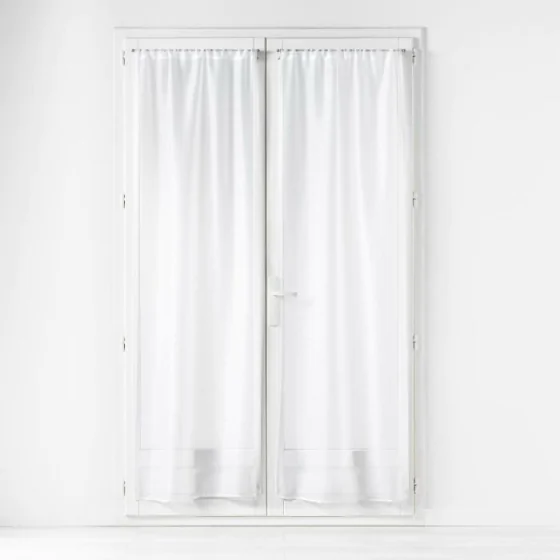 Paire droite passe tringle 2 x 70 x 200 cm voile sable lissea Blanc