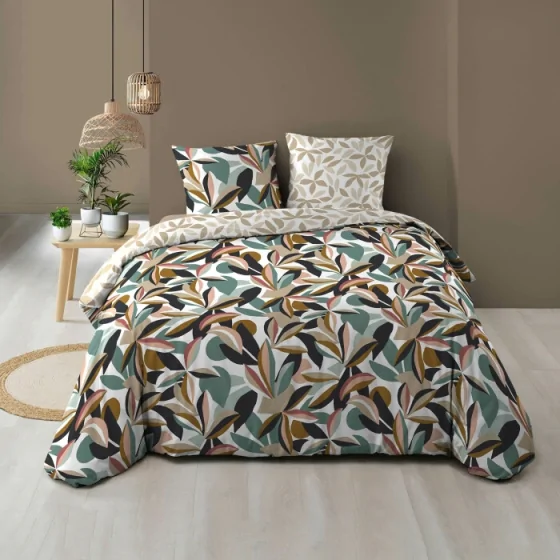 Housse de couette 260 x 240 cm coton 57 fils + 2 taies Lavinia