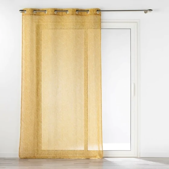 Voilage a oeillets 140 x 240 cm effet lin tissé Solea Miel