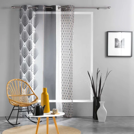Panneau a oeillets 140 x 240 cm voile imprime transfert galileo Noir