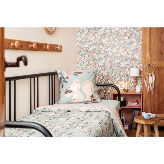 Couette imprimée réversible 260 x 240 cm + 2 taies d'oreiller 60 x 60 cm coton imprimé Tamia Multicolore