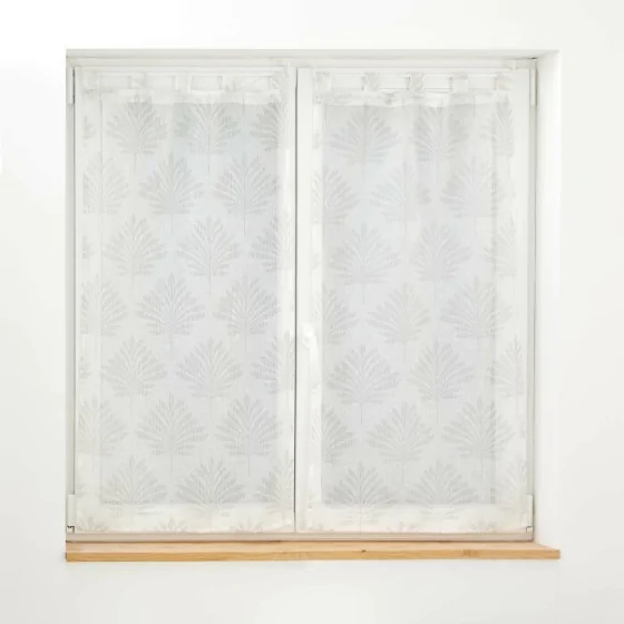 Paire droite passants 2 x 60 x 120 cm voile tisse applique levita Blanc