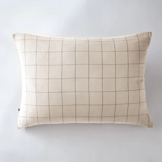 Taie d'oreiller gaze de coton 50 x 70 cm gaïa match pampa Naturel