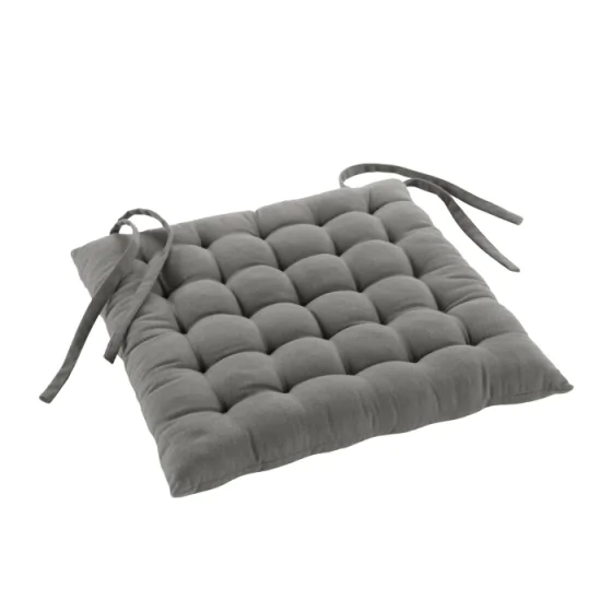 Assise matelassee 38 x 38 cm coton/polyester recycle grs twily Gris