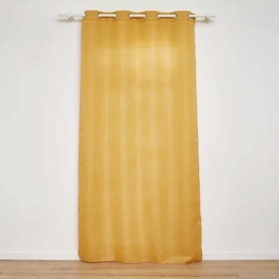 Rideau a oeillets 140 x 280 cm polyester uni+fils metallises zeline Jaune