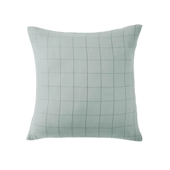 Taie d’Oreiller en Gaze de Coton Tissée – 60 x 60 cm – Gaia Match Eucalyptus