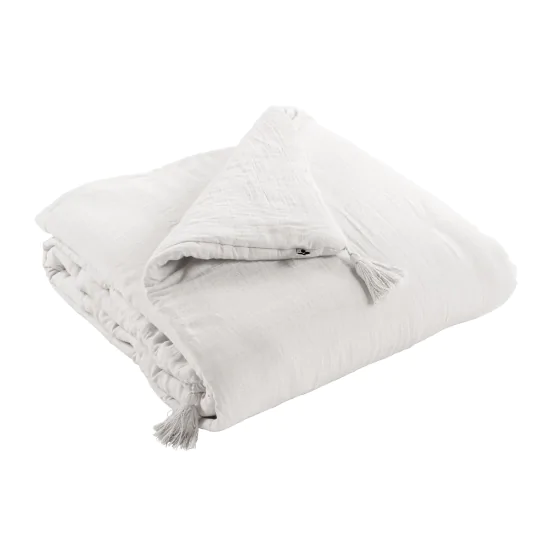 Edredon gaze de coton 150 x 150 cm chantilly Blanc