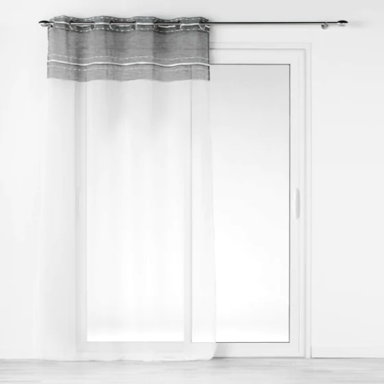 Panneau a oeillets 140 x 280 cm voile sable+top effet lin tisse aloria top Sans