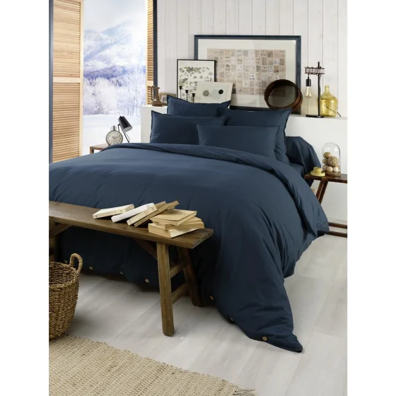 Housse de couette chaude en flanelle 260 x 240 cm Candice Bleu foncé