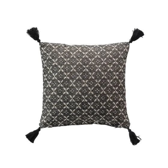 Coussin dehous. compr. pompons 40 x 40 cm coton tisse janna Sans